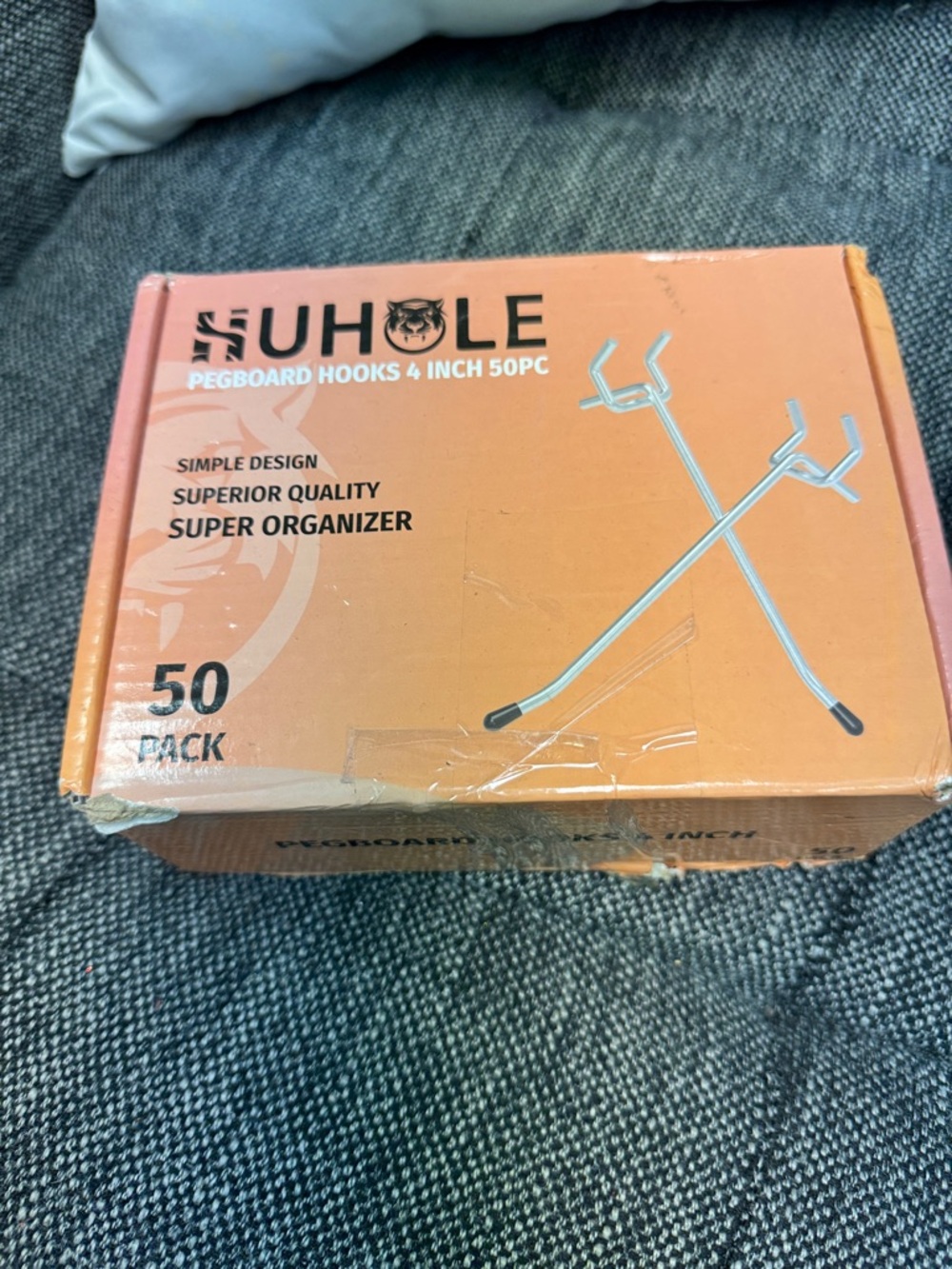 SUHOLE Pegboard Hooks 4 Inch simple design superior quality in Box (50 Pack)